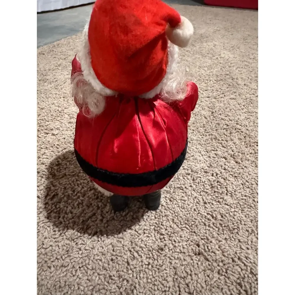 Vintage Round Santa Claus w/Bag Doll Rubber/Foam 10